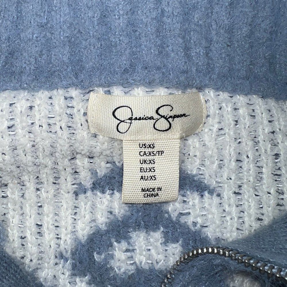 JESSICA Simpson Sweater Women’s Size XSmall Blue Long Sleeve Soft Top Pullover - Picture 3 of 4